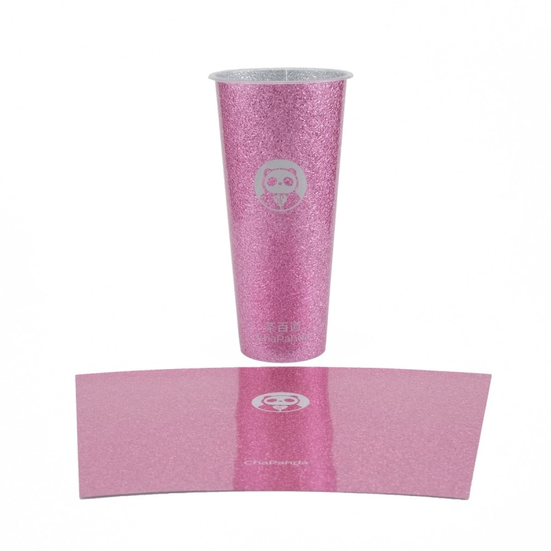 ถ้วยพรีเมี่ยมใหม่ของ IML-YZY ลายดาวพร้อมฟอยล์อลูมิเนียมในตัว